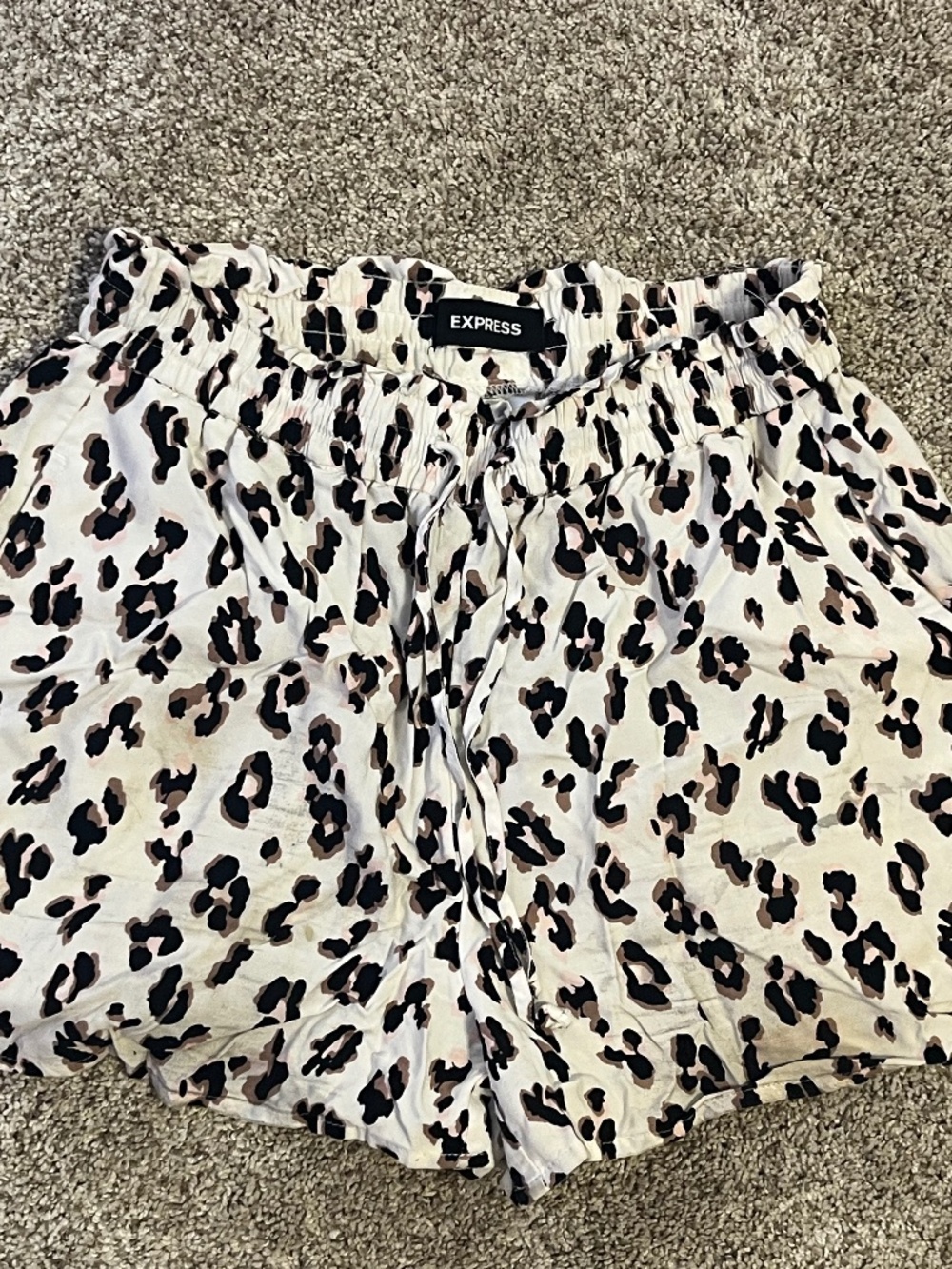 Cheetah draw string shorts
